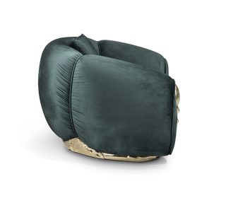 Luxury Sculptural Armchair with Polished Brass Accents & Vintage Contemporary Design