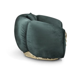 Luxury Sculptural Armchair with Polished Brass Accents & Vintage Contemporary Design