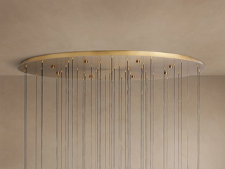 Modern Raindrop Seeded Glass LED Round Chandelier