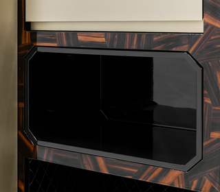 Luxury Baron Safe with Electric Opening System, Gold-Plated Brass & Walnut Root Interior