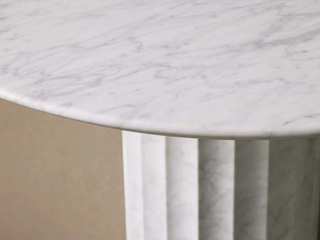 Danae Round Marble Dining Table (Roman Column Base)
