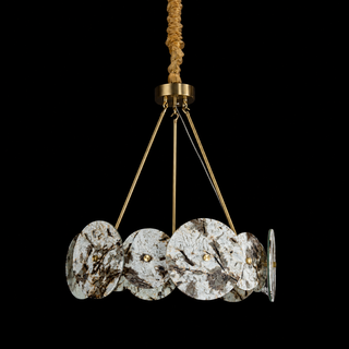 Modern Sculptural Snowcrest White Luxury Marble LED Chandelier