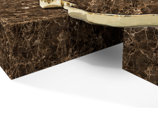 Luxury Black & White Coffee Table with Sculptural Design & High Gloss Finish