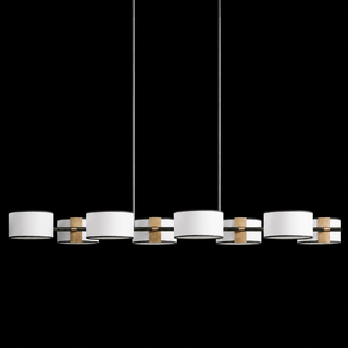 French-Inspired Fabric Shade Linear Chandelier
