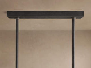 Modern Textured Cast Brass Linear Chandelier