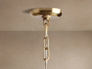 Modern Faceted Crystal Round Chandelier with Brass or Bronze Finish