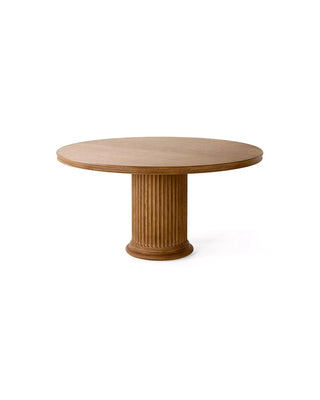 Collins Fluted Round Pedestal Dining Table, 60" or 72" Oak