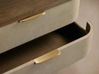 Harrow 6-Drawer Dresser Faux Shagreen Solid Wood Floating Base