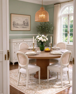 Collins Fluted Round Pedestal Dining Table, 60" or 72" Oak