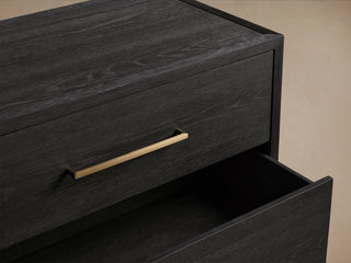 Darwyn Six-Drawer Solid Oak Dresser with Brass Hardware