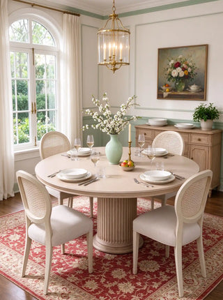 Collins Fluted Round Pedestal Dining Table, 60" or 72" Oak