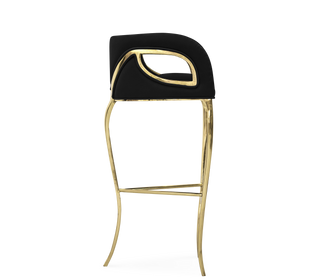 Chandra Fluid Sculptural Polished Brass Bar Stool