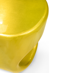 Erosion Gloss Sculptural Fiberglass Accent Stool