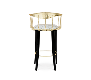 No 11 Surrealist Polished Brass Bar Stool