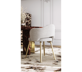 Amara Bouclé Modern Luxury Brass Chair