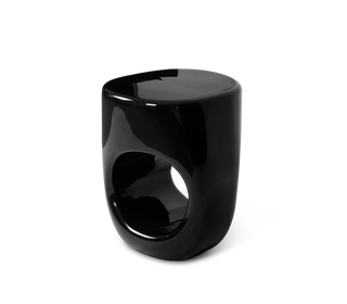 Erosion Gloss Sculptural Fiberglass Accent Stool