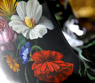 Floral Hand Oil Painted Limited Edition Decorative Stool