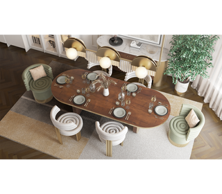Kerr Tiered Velvet Polished Brass Dining Chair
