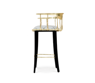 No 11 Surrealist Polished Brass Bar Stool