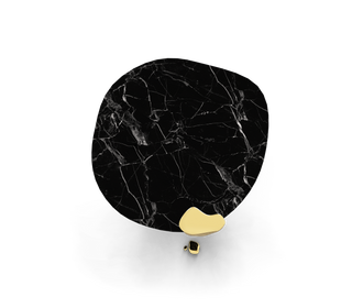 Diamond Marble & Brass Round Dining Table