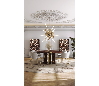 Amara Bouclé Modern Luxury Brass Chair