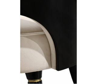 Collins with Armrest II Velvet Luxury Lacquered Dining Chair