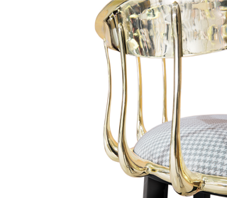 No 11 Surrealist Polished Brass Bar Stool