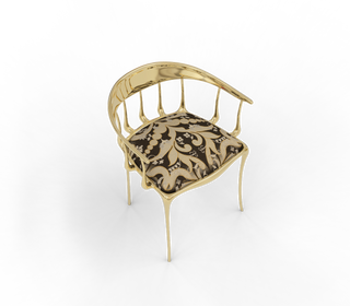 No11 Semiramide Nero Surrealist Polished Gold Dining Chair