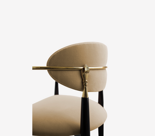 Nahéma Sculptural Hand Motif Polished Brass Chair