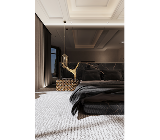 Pixel Geometric Mixed Metal Mirrored Luxury Nightstand