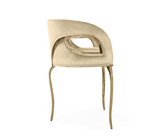 Chandra Cutout Gloss Brass Velvet Chair