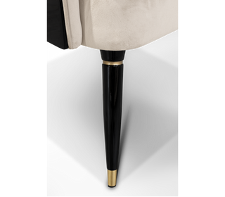 Collins with Armrest II Velvet Luxury Lacquered Dining Chair