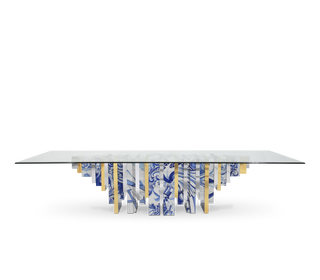 Heritage Dining Table with Azulejo-Inspired