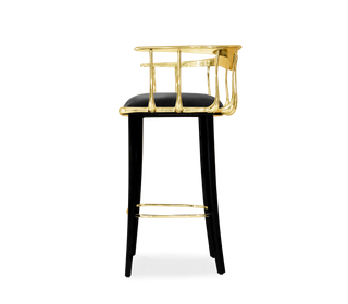 No 11 Surrealist Polished Brass Bar Stool