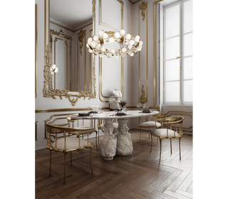Pietra Oval Classic Estremoz Marble Dining Table