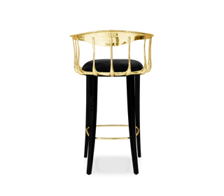 No 11 Surrealist Polished Brass Bar Stool