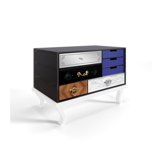 Soho Eclectic Mixed Material Luxury Bedside Table