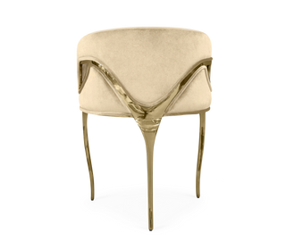 Chandra Cutout Gloss Brass Velvet Chair
