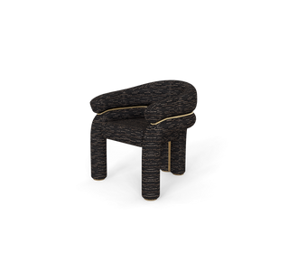 Elara Curved Sculptural Polished Brass Luxury Dining Chair