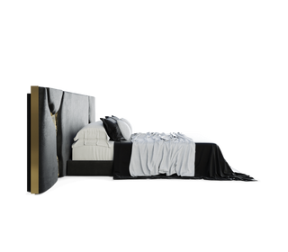 Lapiaz Kintsugi Velvet Polished Gold Luxury Headboard