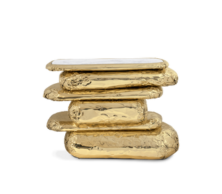 Stonehenge Consoles Crinkled Gilded Brass Entryways Cabinet Table