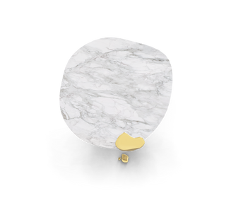 Diamond Marble & Brass Round Dining Table