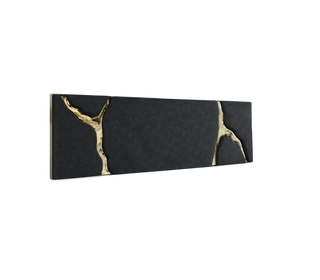 Lapiaz Kintsugi Velvet Polished Gold Luxury Headboard