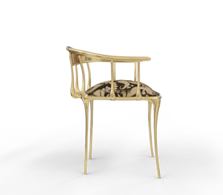 No11 Semiramide Nero Surrealist Polished Gold Dining Chair