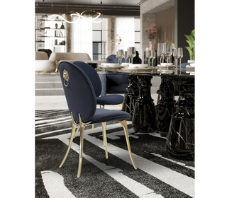 Soleil Curved Brass Modern Luxury Dining Chair