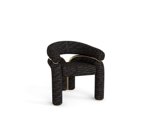 Elara Curved Sculptural Polished Brass Luxury Dining Chair