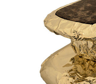 Stonehenge Consoles Crinkled Gilded Brass Entryways Cabinet Table