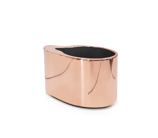 Wave Organic Curved Polished Metal Modern Luxury Nightstand