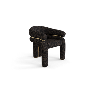 Elara Curved Sculptural Polished Brass Luxury Dining Chair