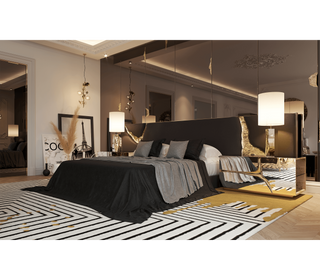 Lapiaz Kintsugi Velvet Polished Gold Luxury Headboard